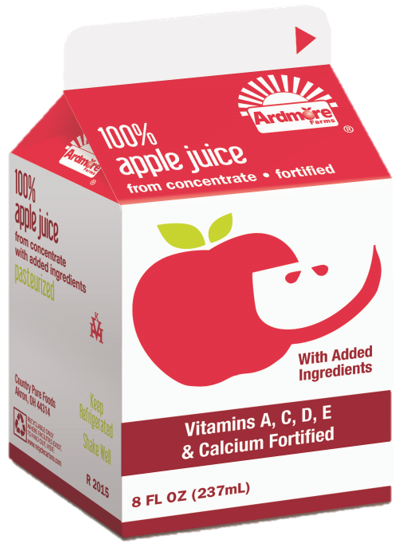 image of 8 fl. oz. carton of apple juice