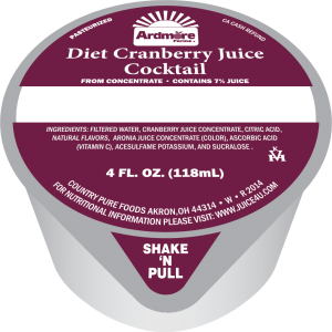 Ardmore Farms Diet Cranberry Juice Cocktail Frozen Cup