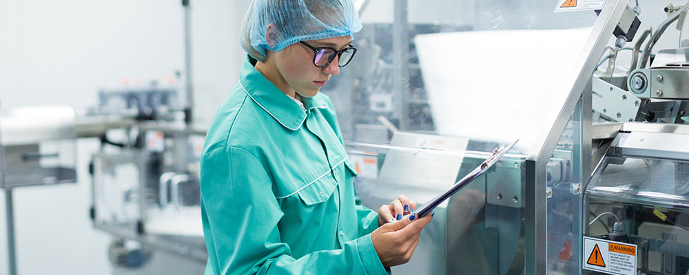 A woman working in a laboratory