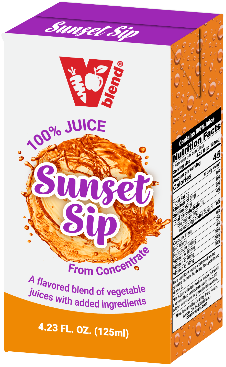 VBlend Sunset Sip Juice Box